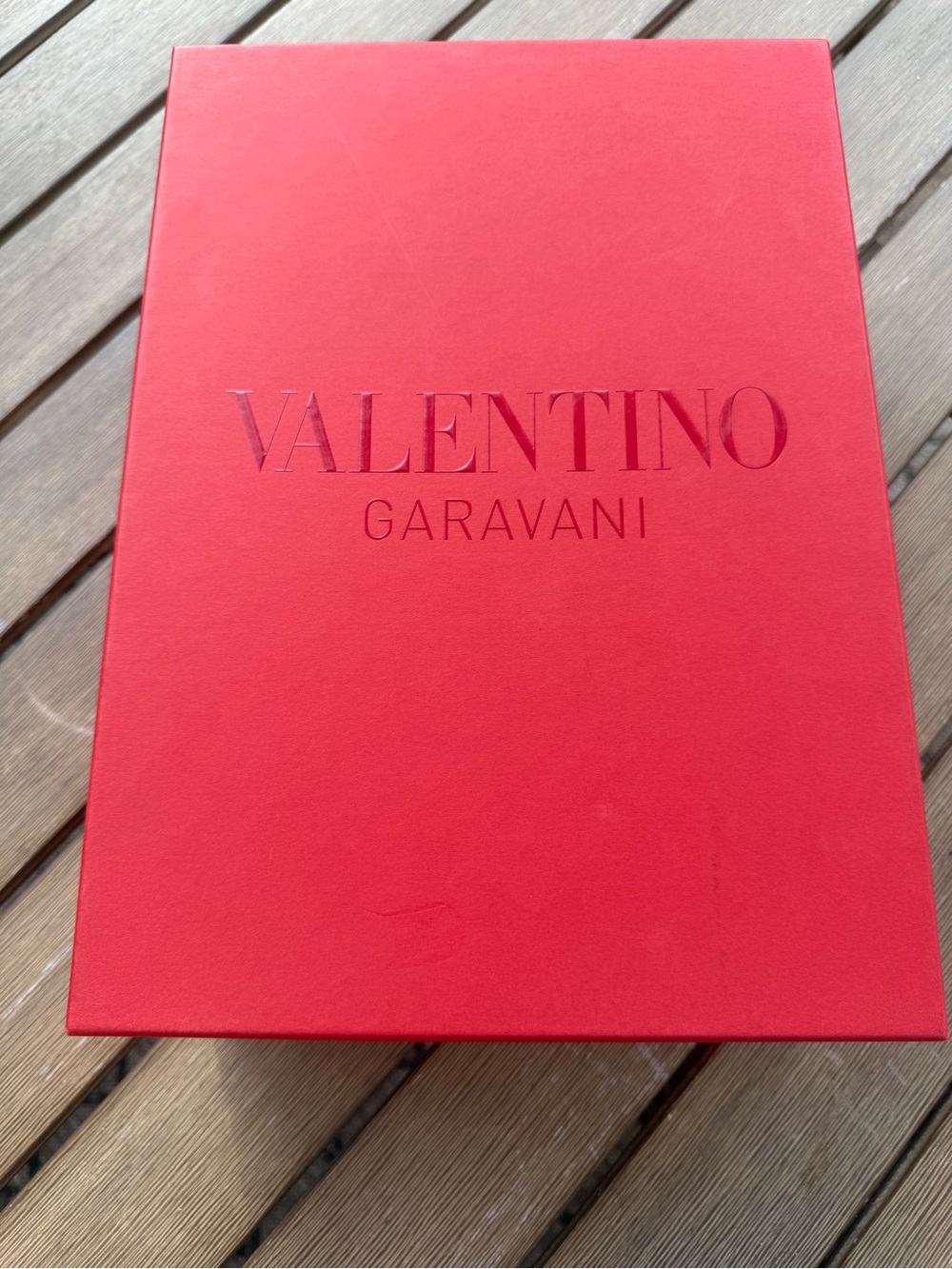 Valentino Garavani Red Empty Shoe Box Only With Lid Designer Storage